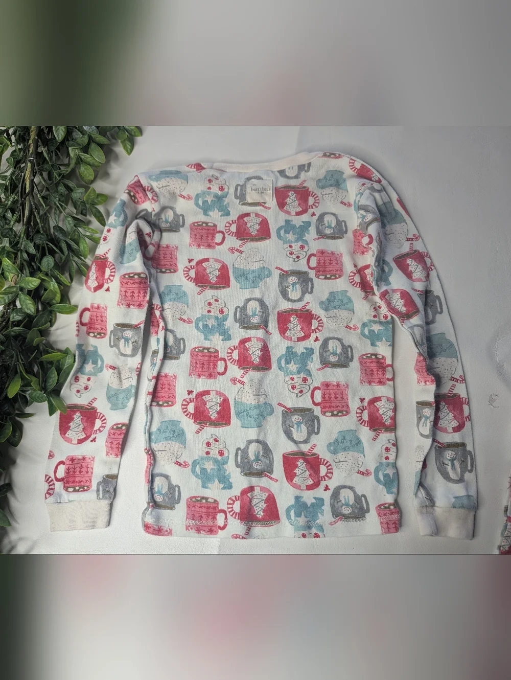 Burts Bee Organic Cotton Christmas Hot Cocoa Pajama Set Size 8